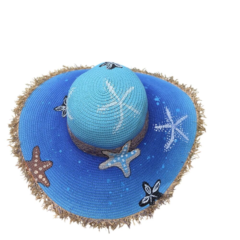 Blue Coastal Starfish Straw Hat – Beachy Resort Vibes